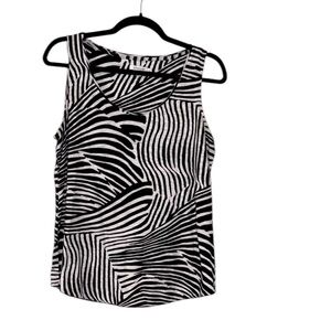 Chico's Black and White Abstract Print Tank Top